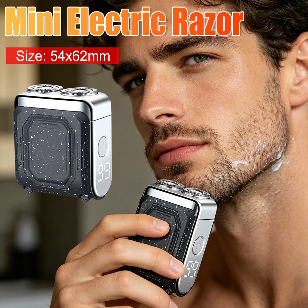 

Electric Mini Razor USB Rechargeable Cordless Electric Razor Detachable Magnetic Head Easy To Clean for Men Husband Father Gifts