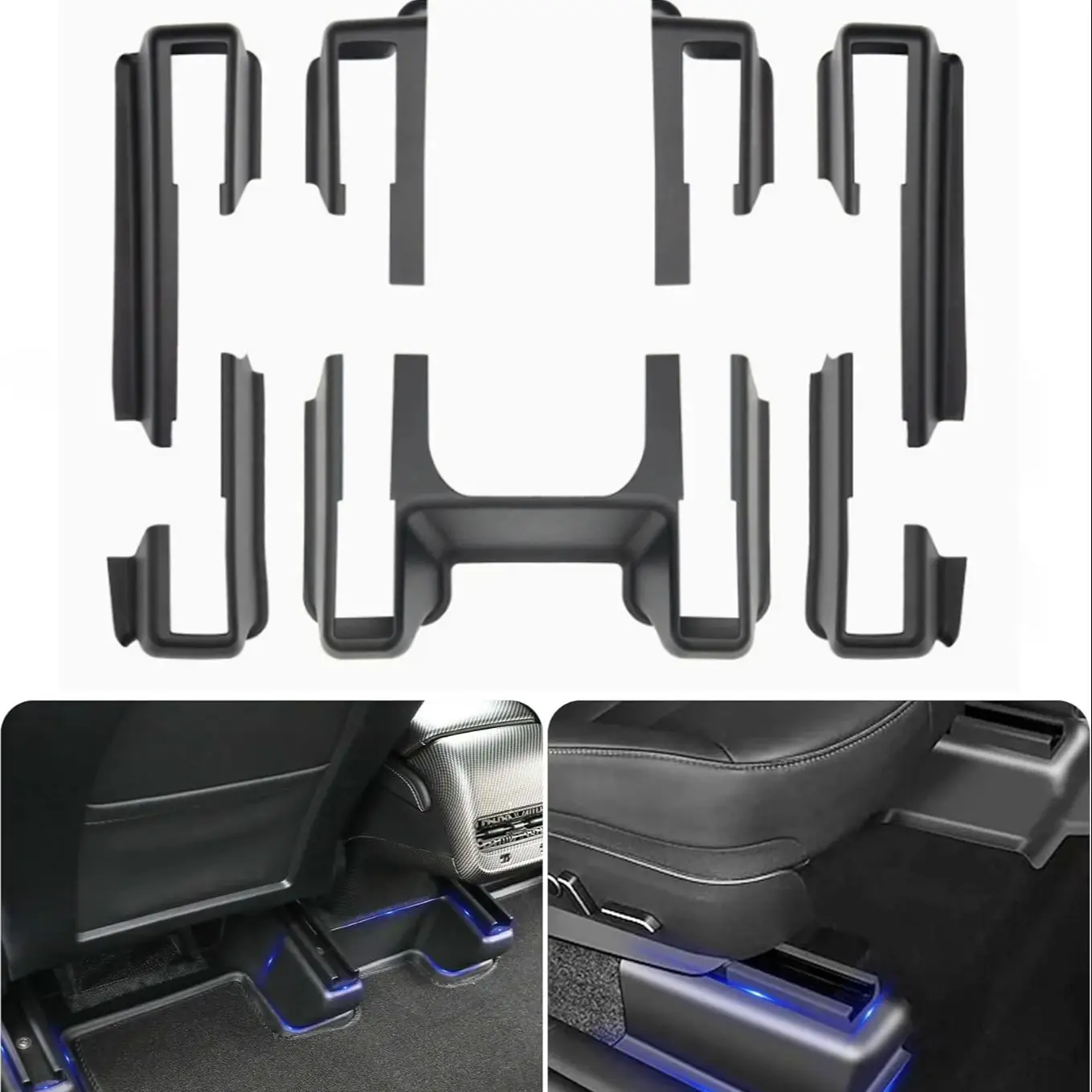 

7PCS Auto Seat Slide Rail Cover for Tesla Model Y Juniper 2025 2026 Under Seat Wrap Corner Guards Slide Rail Protector Kit Full