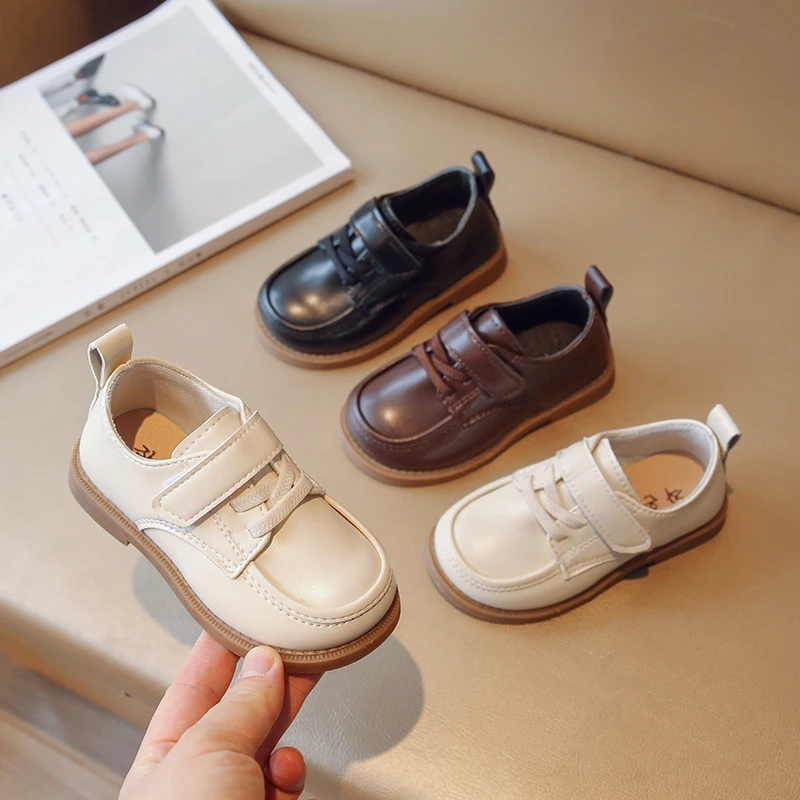 

Детская обувь для малышей, кожаная обувь для мальчиков 1–8 лет, бежевая женская обувь для малышей, повседневная детская обувь Four Seasons Hundred