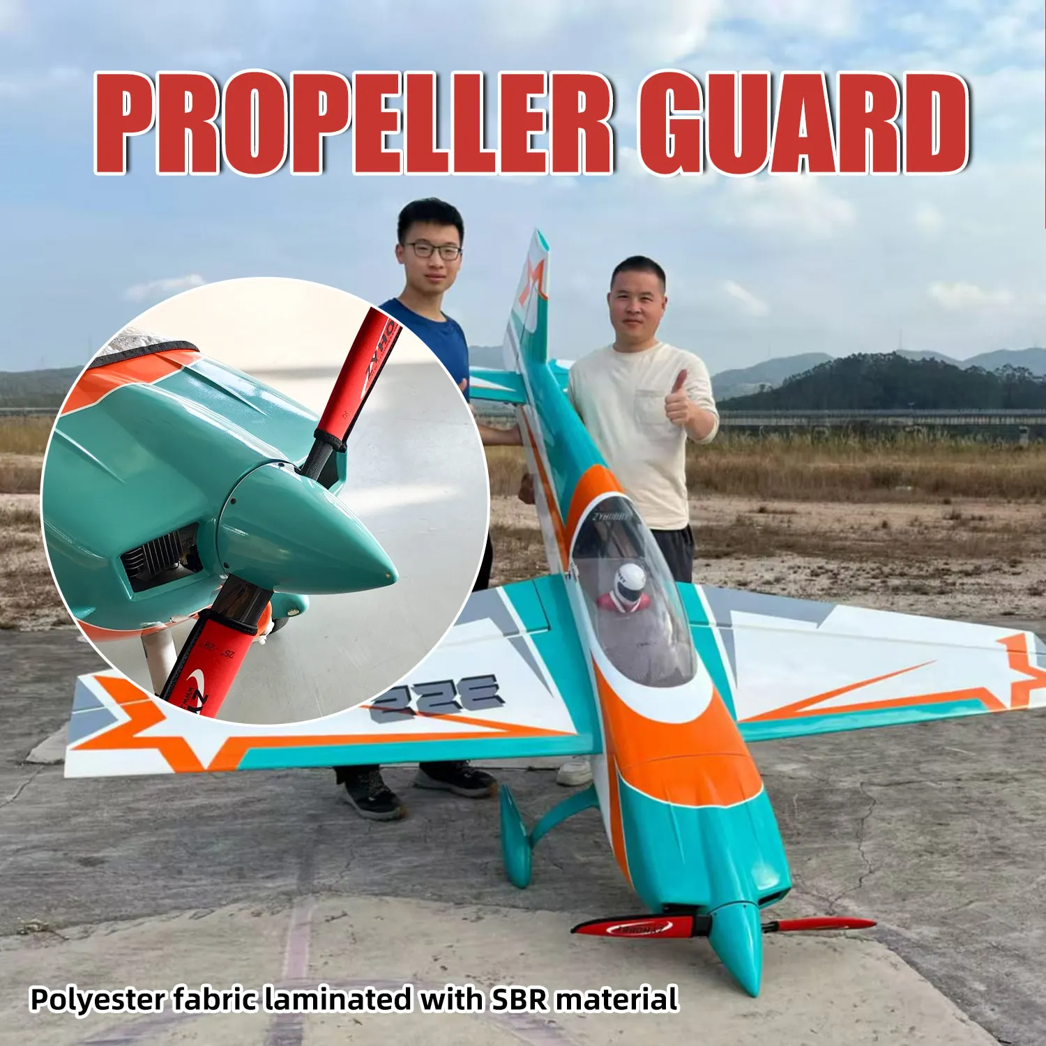 ZYHOBBY  Composite Propeller Protector, 16-34 Inch RC Plane Propeller Cover  with Impact  Waterproof Design for Model Aircraft