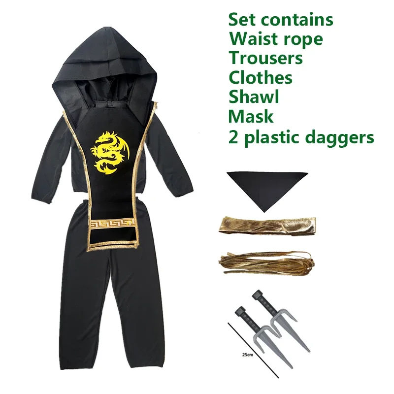 زي النينجا التنكري فواتير دار أسلحة للأطفال والأولاد والبنات وحفلات أعياد الميلاد وحفلات الكرنفال مجموعة هدايا للأطفال