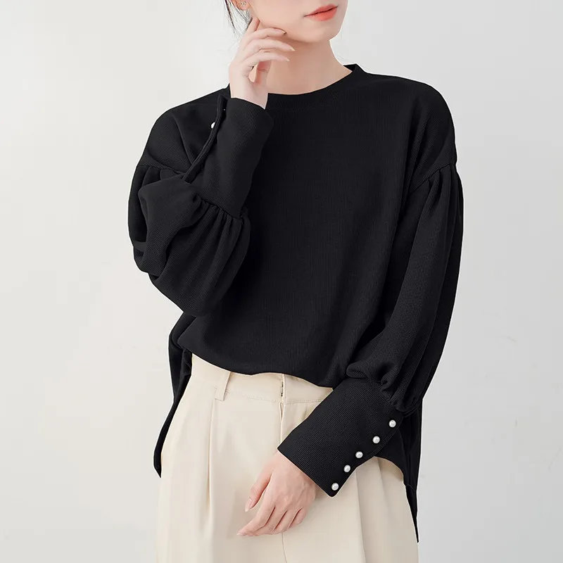 

Sweet Sle Women's Loose Fit irt with Lantern Sves Artistic Casual Sweatirt Cotton Polyester Blend Long Sve