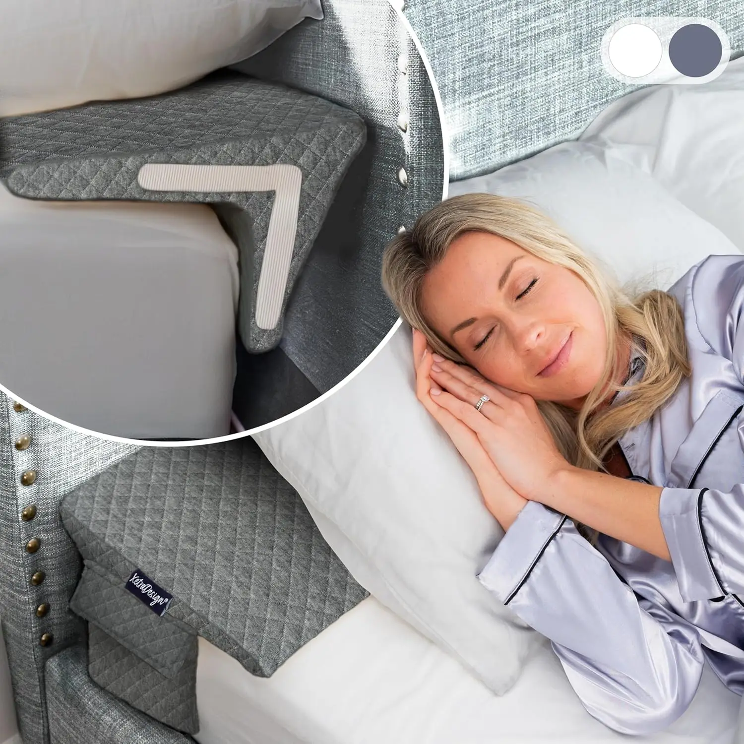 

Bed Wedge Pillow For Headboard Gap Up To 7"", Triangle Pillow Wedge For Headboard Gap, Bed Gap Filler, Mattr Wedge Gap Filler,