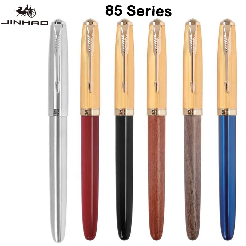 

JINHAO 85 Metal/ Wood Fountain Pen Golden Cap Extra Fine Nib 0.38mm Office Signature School Supplies Stationary Pens for Writing