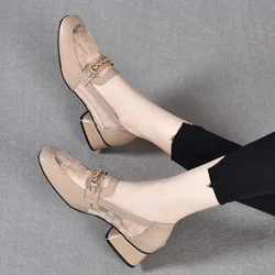 Scarpe con tacco quadrato da donna 2024 appartamenti calzature estive da donna mocassini piatti marchio autentico primavera offerta elegante di alta qualità