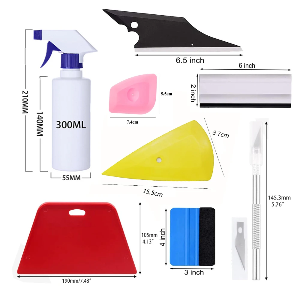 Professionelles Auto-Vinylfolien-Werkzeugset, Fensterfolierung, Tapeten-Filzrakel, Schneidewerkzeug für PPF-Kohlefaserfolien-Aufkleber – Detail 2