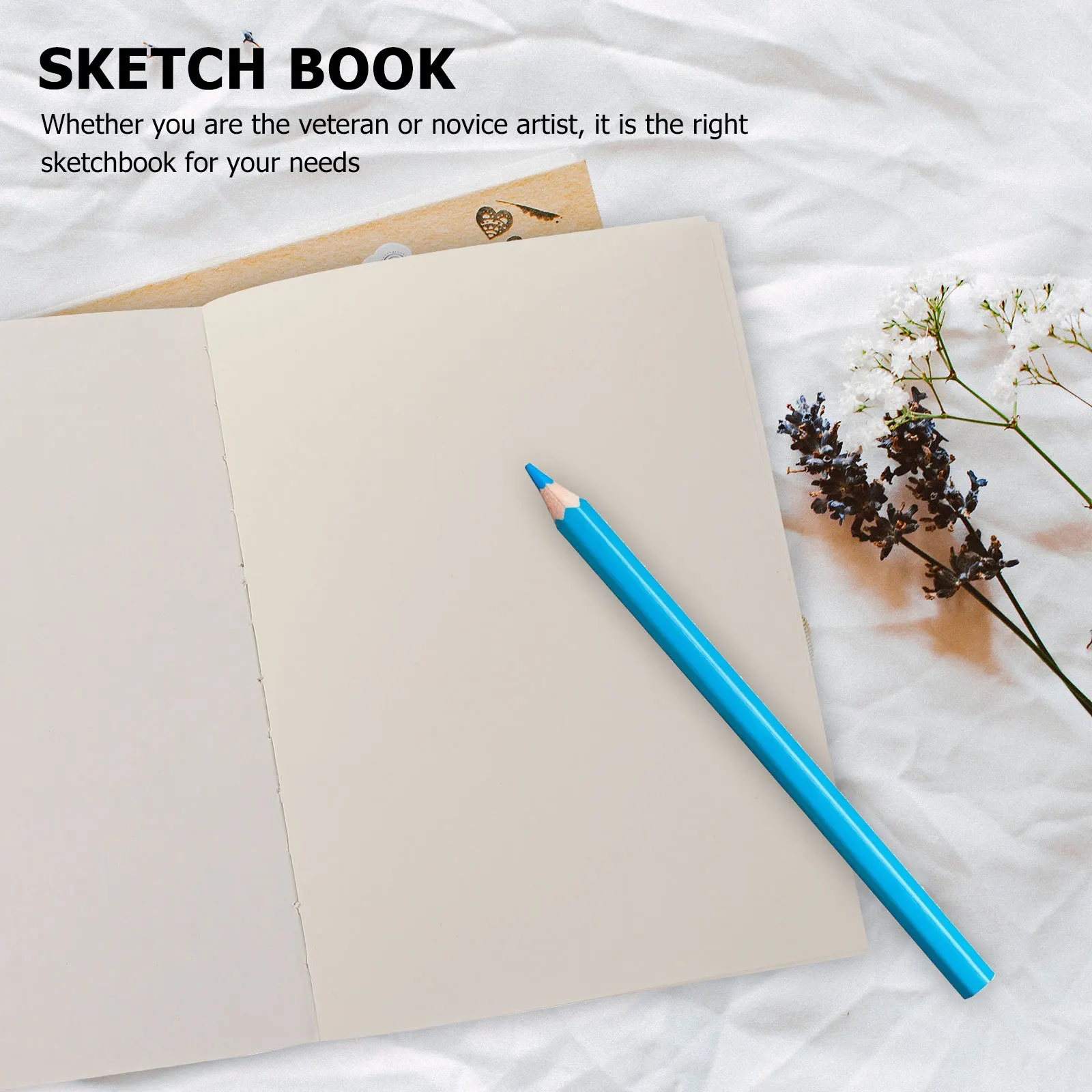 120枚の空白のハードカバーのスケッチパッドジャーナル、ペン、鉛筆、木炭、パステル、クレヨン、スケッチスティック、画材