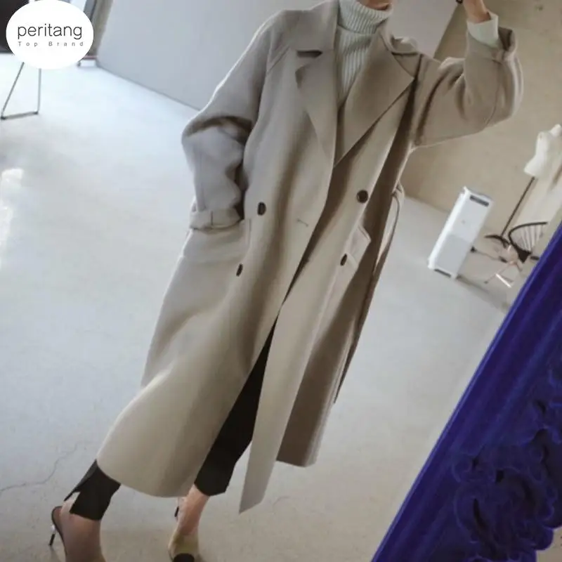 2024 Spring Autumn Winter Women's Double Snap Loose  Long Classic Windbreaker Coat Jacket Women's Fashion Jacket