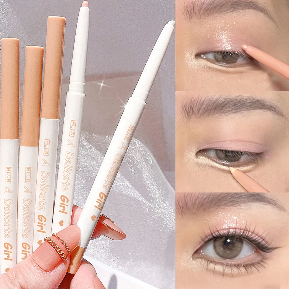 Glitter Oogschaduw Liggend Zijderups Potlood Blijvende Natuurlijke Matte Shimmer Eyeliner Markeerstift Ooglid Parel Fleuren Oogmake-Up Tool