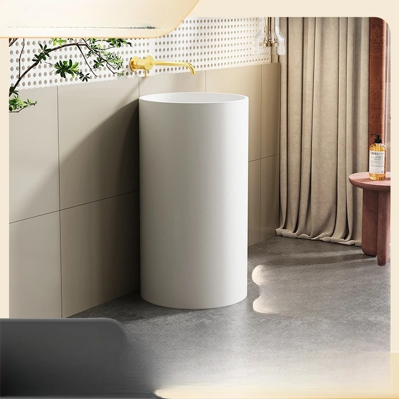 

Cylinder small integrated artificial stone wash basin, column basin