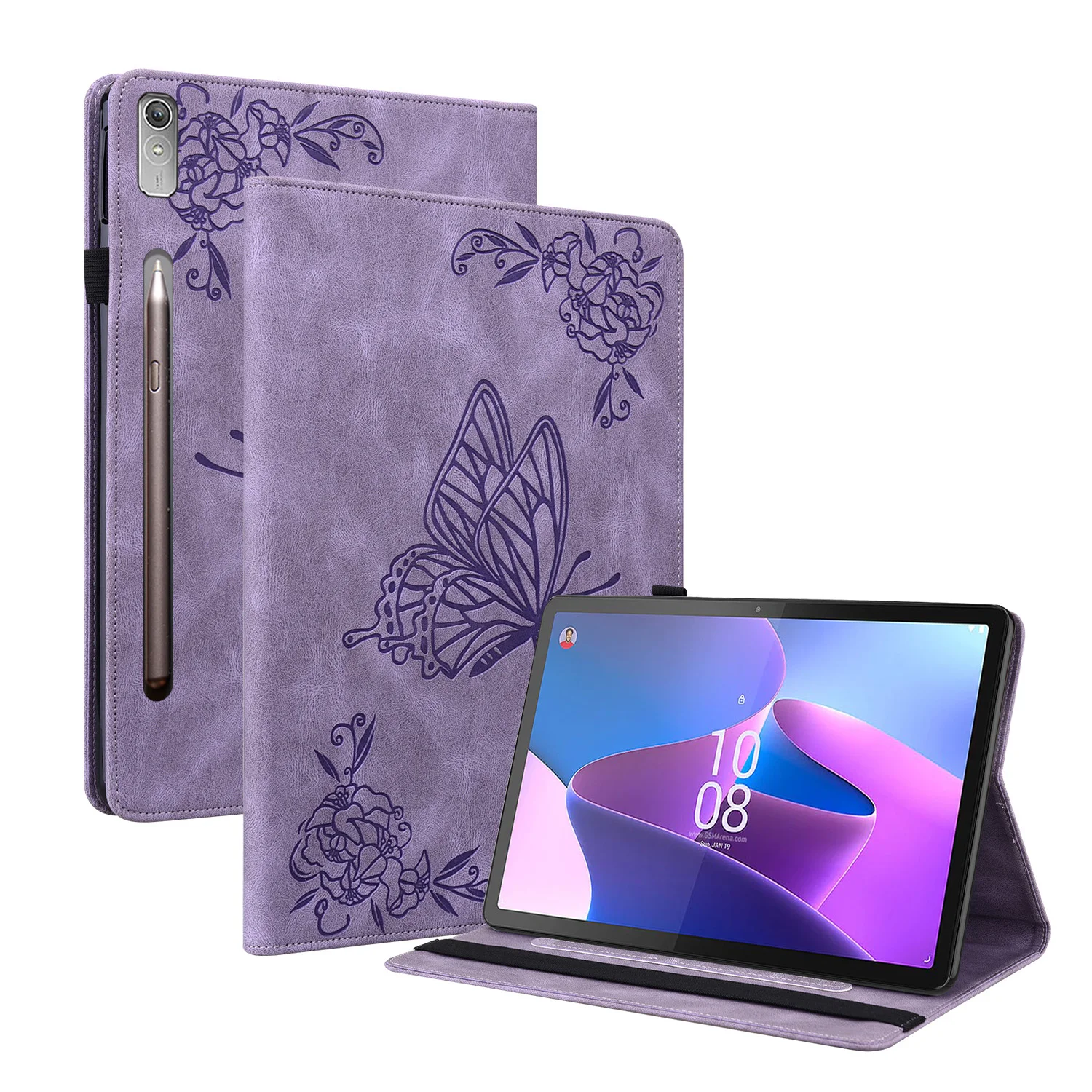 For Lenovo Tab P12 TB-370FU TB-371FC Butterfly Print Case For Lenovo Xiaoxin Pad Pro 12.7 Soft Back TPU Tablet Case