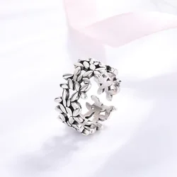 925 Sterling Silver Ring Small Leaf Plant Rings For Women Engagement Wedding Luxury Jewelry Cheap Things With