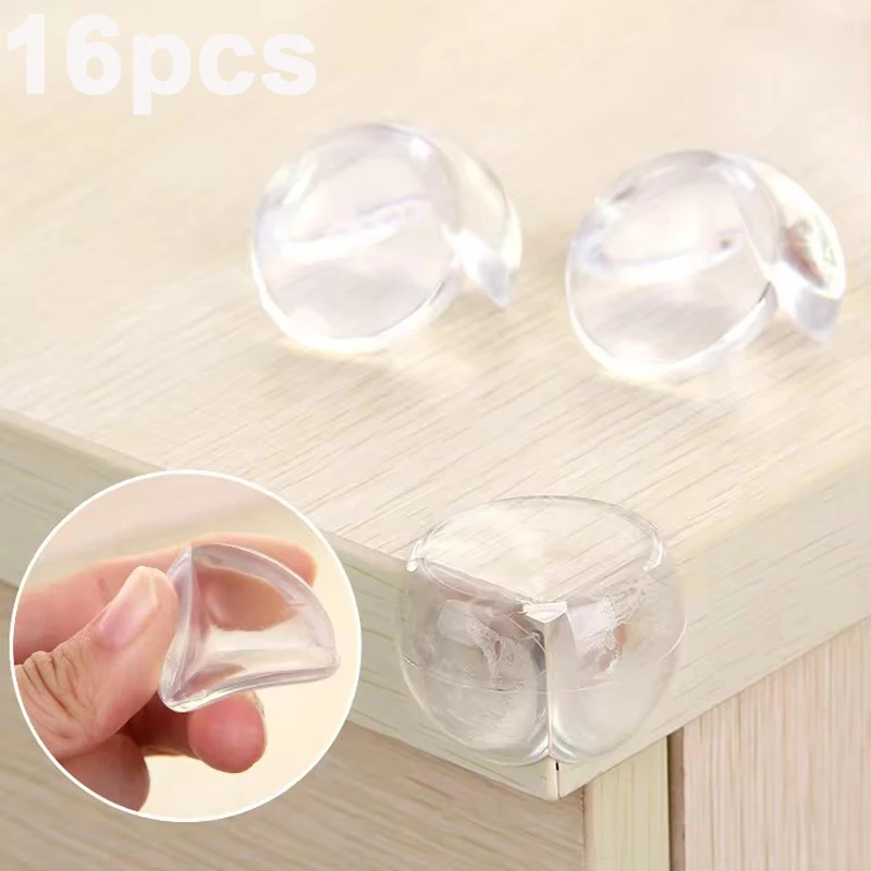 

16/4pcs Children Baby Safety Silicone Protector Table Corner Edge Protection Cover Children Kids Anticollision Edge & Guards