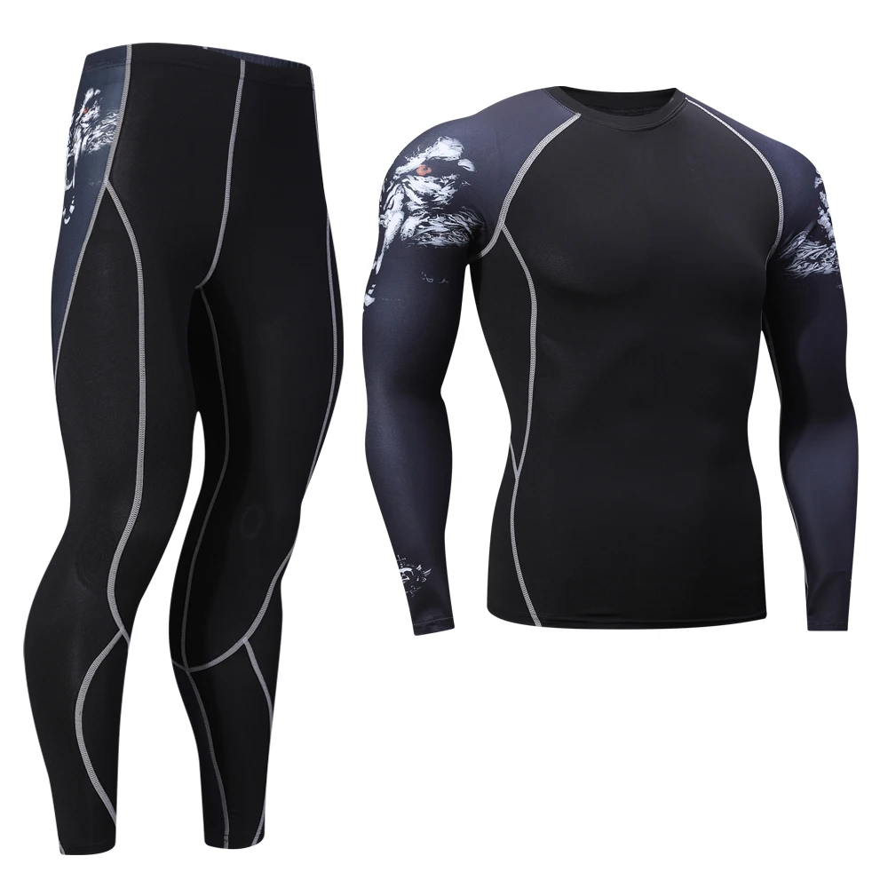 New Men Thermal Underwear Sets Compression Fleece Sweat Quick Drying Thermo Underwear Men Clothing Long Johns