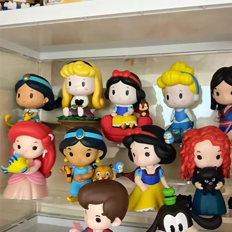 Genuine Disney Princess Fairy Tale Friendship Blind Box Anime Surprise Mystery Box Bell Mona Princess Dolls Figure Desktop Gift