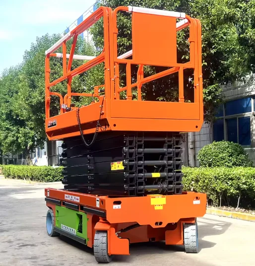 Customized Wheel Type Working Platform 230kg 450kg Mobile Self-propelled Aerial Scissor Lift Platform With 10m 12m 14m Lifting D