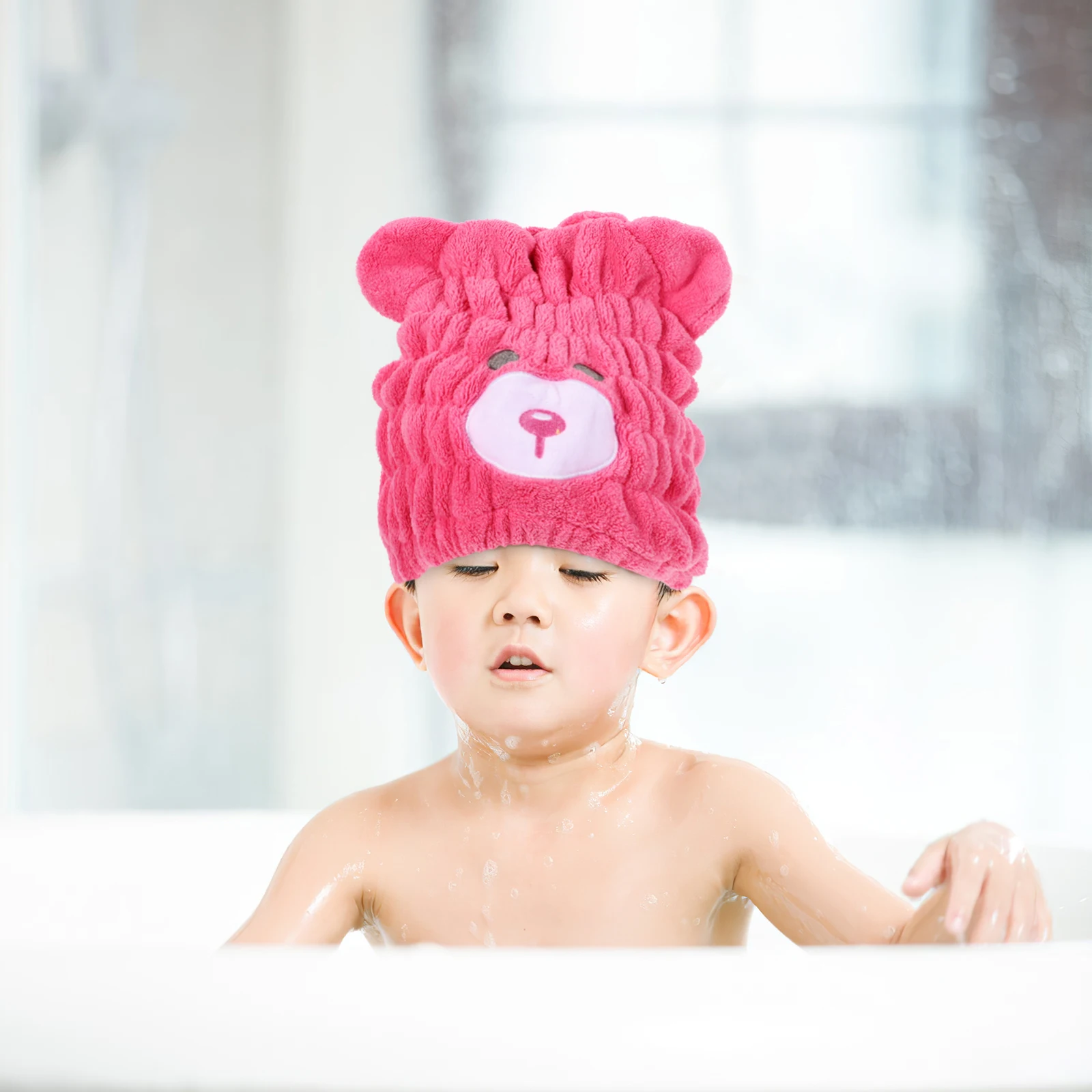 

Children Dry Cap Cartoon Hair Drying Hat For Wet Towel Wrap Absorbent Quick Drying Kids Bath Travel Soft Comfortable