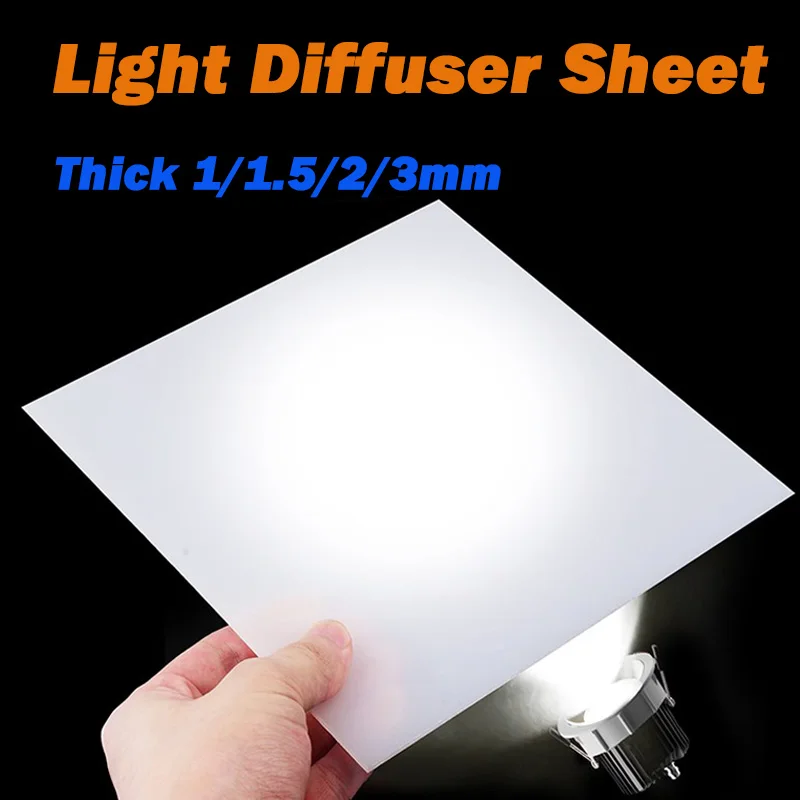 1Pcs Acrylic Sheet Thick 1/1.5/2/3mm Size 200x300mm~500x500mm Plexiglass Diffuser Sheet Opal Frosted Plate For Led Light Cover