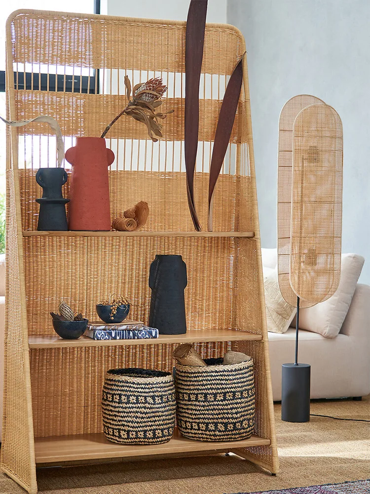 โคมไฟตั้งพื้นหวายสร้างสรรค์ สไตล์ญี่ปุ่นวาบิซาบิ สำหรับห้องนั่งเล่น บีแอนด์บี ห้องน้ำชา แสงไฟสร้างบรรยากาศ