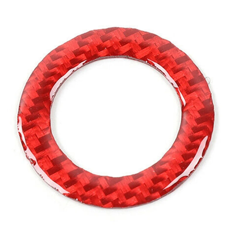 Car Start Stop Engine Button Ring Trim Decorations for Jeep Grand Cherokee 2014-2021 Accessories Red Carbon