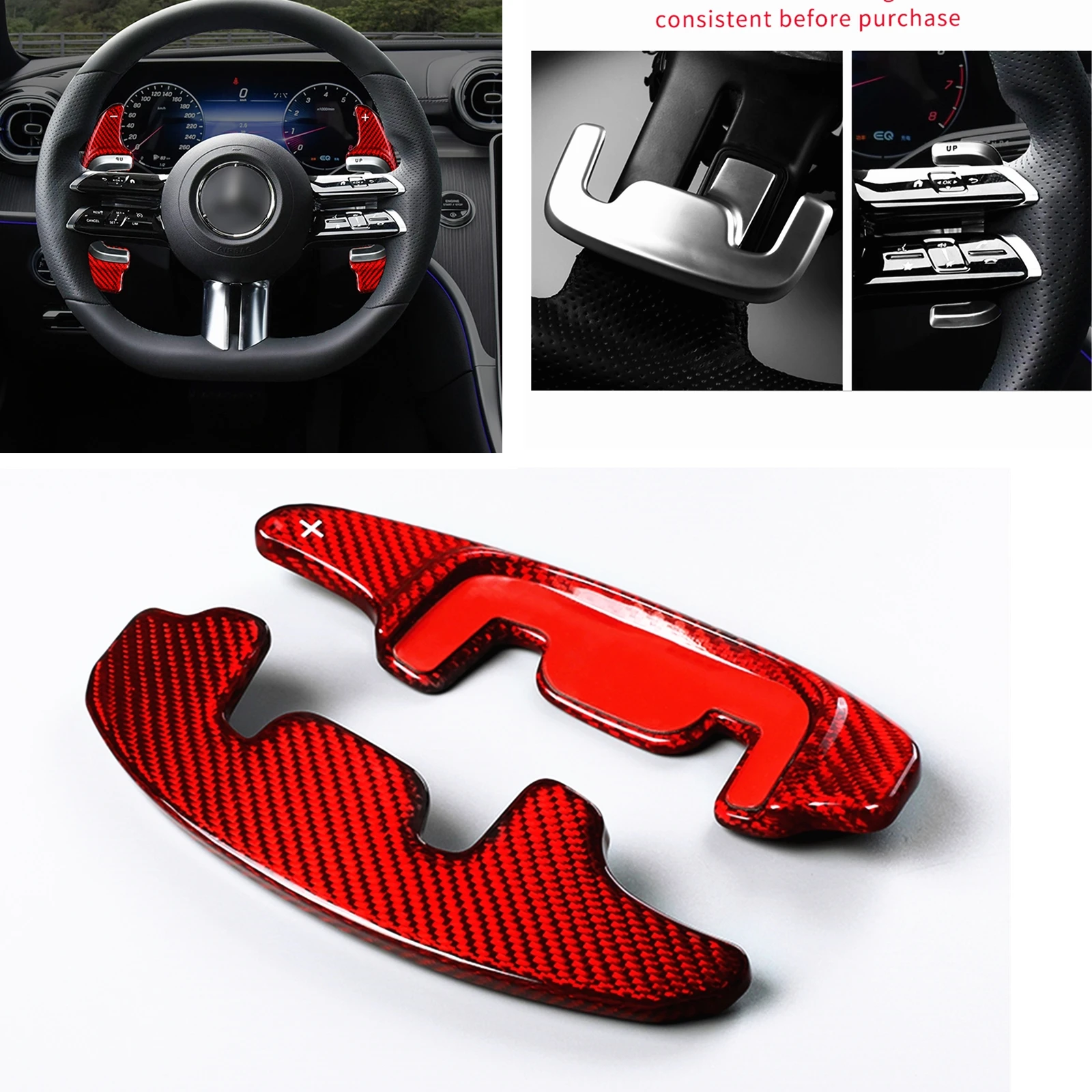 

Carbon Fiber Car Gear Steering Wheel Shift Paddle Extension For Mercedes Benz AMG GT GT50 GT53 CLS53 E53 E63 SL55 2022 2023