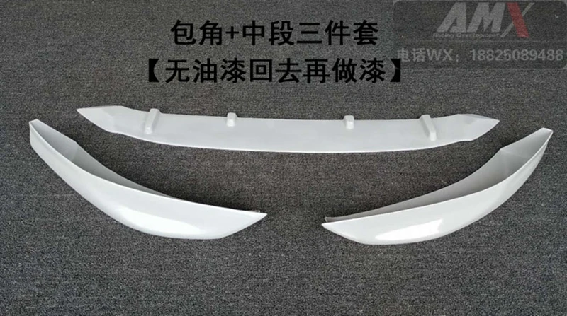 Car Styling ABS Plastic Unpainted Color Front Bumper Lip Trunk Spoiler Protector 3Pcs For Volvo S60 s60l S60L 2012-2017