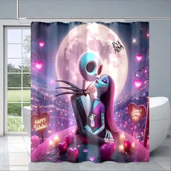 Disney Jack Skellington Cartoon Shower Curtain 3D Printing Waterproof Bathroom Decoration Curtain Exquisite Family Gifts