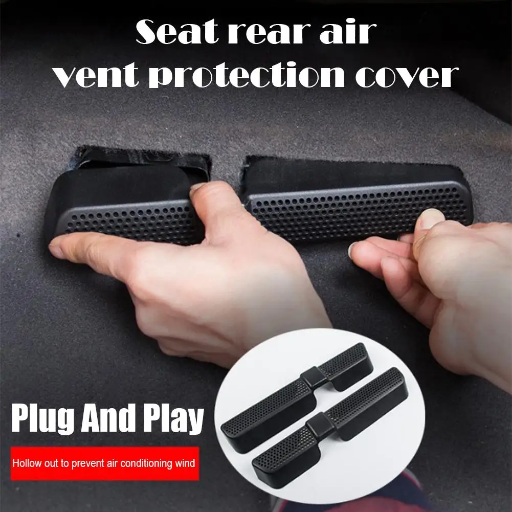   Untuk VOLKSWAGEN Touran L Penutup Pelindung Ventilasi Udara Bawah Kursi Mobil Aksesori Pelindung Ventilasi Interior Otomatis 2 Buah Hitam E6W7