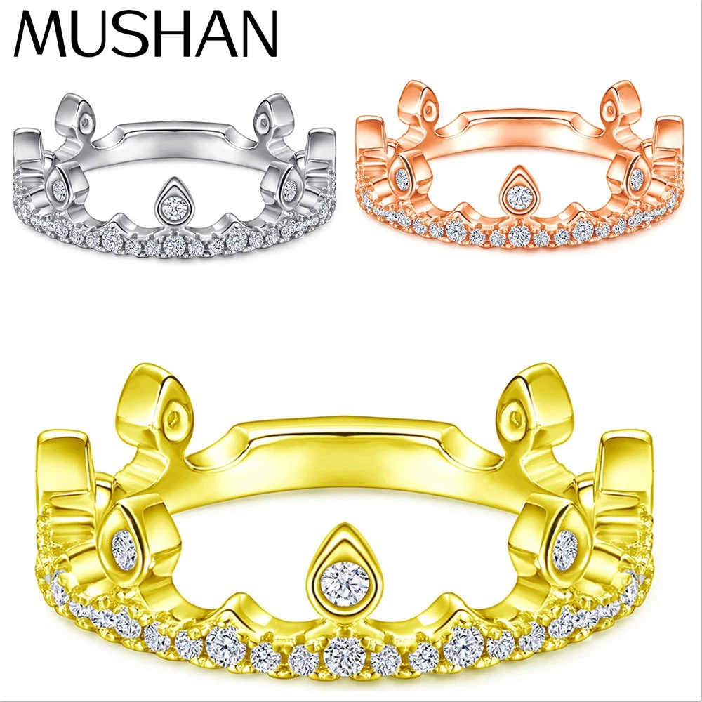 

MuShan Jewelry 925 Sterling Silver Ring Wedding Band High Carbon Diamond Bridesmaid Gift Fine Jewelry Women Rings Fine Jewelry