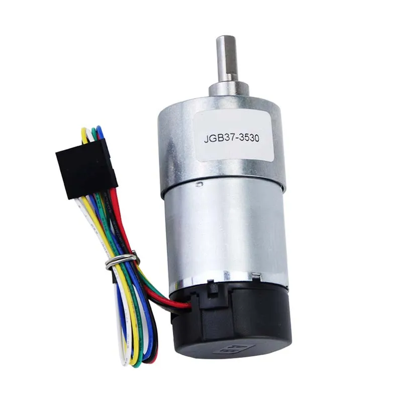 DC Gear Motor 24V with Encoder JGB37-3530 High Torque Gear Micro Small Low Speed Motor DC Electric Motor for DIY Hobby