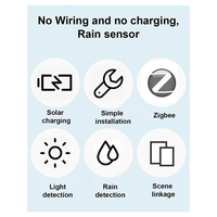 A37T-Tuya Smart Zigbee Rain Sensor With Light Detector Solar Operated Outdoor Waterproof Rain Detector Remote Control 2Pcs
