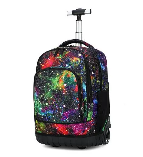 18 inch School Trolley backpack With wheels Trolley backpacks bags for middle school teenagers Children School Rolling backpacks