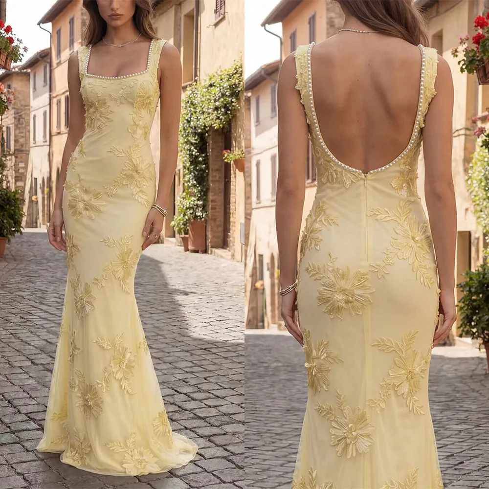 

High Quality Customized Strapless Floor Length Sleeveless Backless Zipper Платье Корейский Стиль Luxury Evening Dress فستان Robe