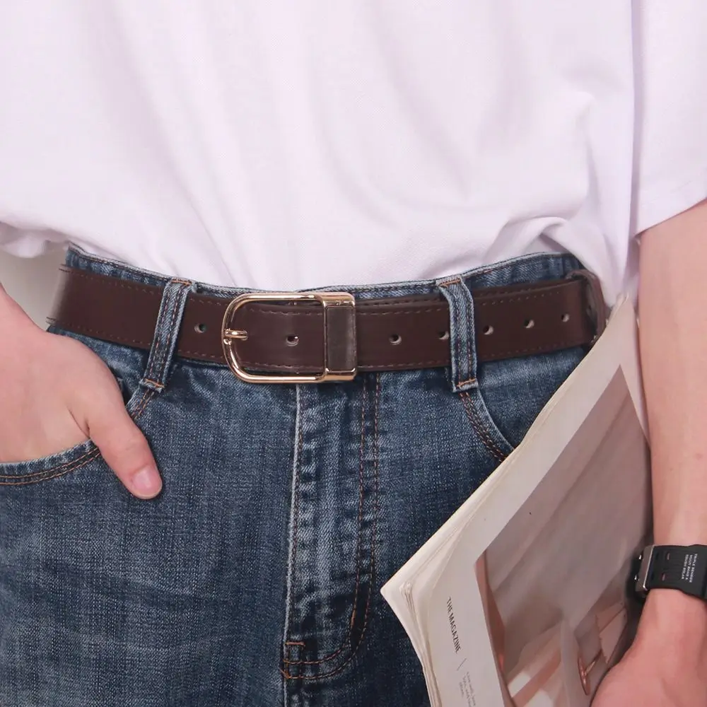 

Waist Decoration Versatile Leather Belt Luxury Brand Man Pin Buckle Waistband Suit Trouser Belts