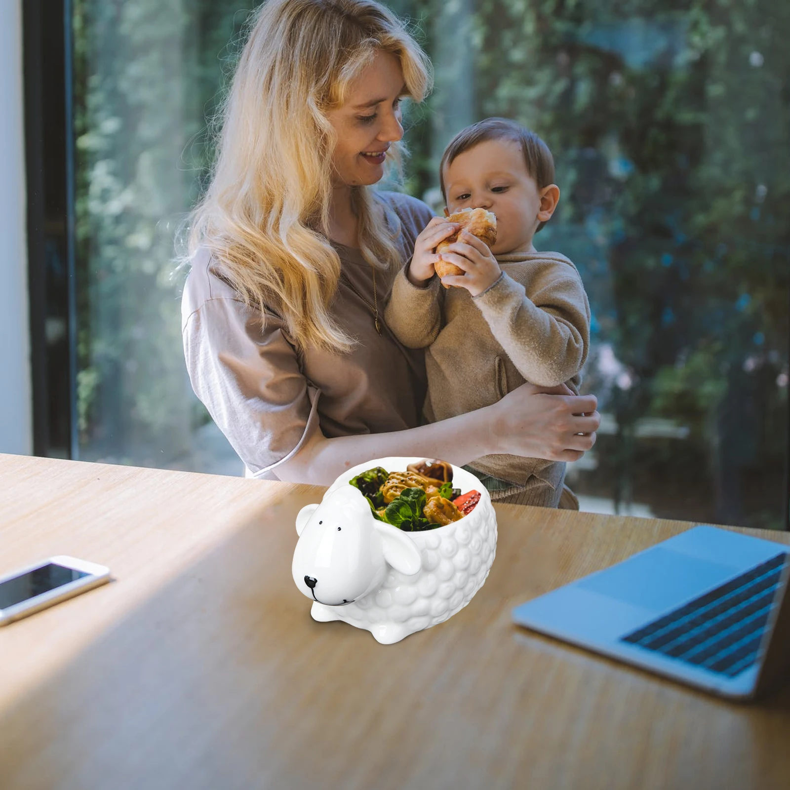 

1Pcs Ceramic Assisted Food Bowl Creative Household Tableware Decorative Cartoon Children Serving Bowl