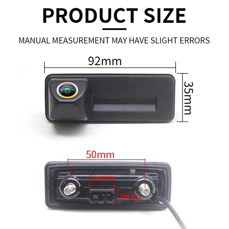 AHD 1080P Waterproof Vehicle Rear View Reverse Trunk Handle Camera For Audi A1 A3 VW Skoda Roomster Fabia Octavia Yeti Superb