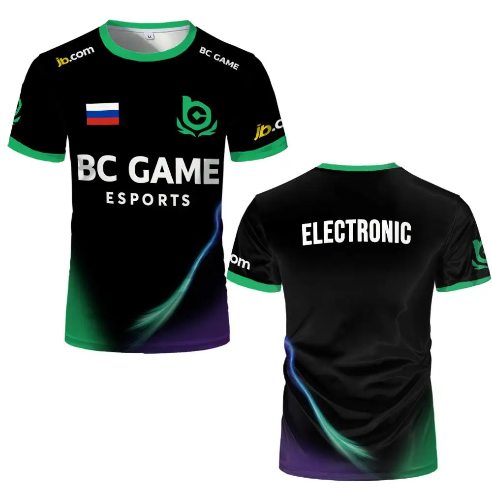 New CS2 BC.Game Esports Jersey S1mple Pro League Player Training Uniform Unisex Customizable ID Breathable E-sports Fan T-shirt