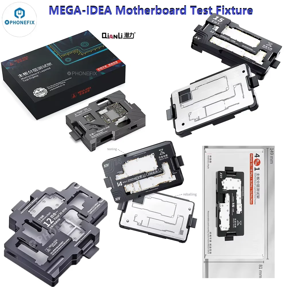 Placa base iSocket QIANLI MEGA-IDEA, marco de prueba en capas para iPhone X - 16 Pro Max, probador de función de radiofrecuencia de capa media