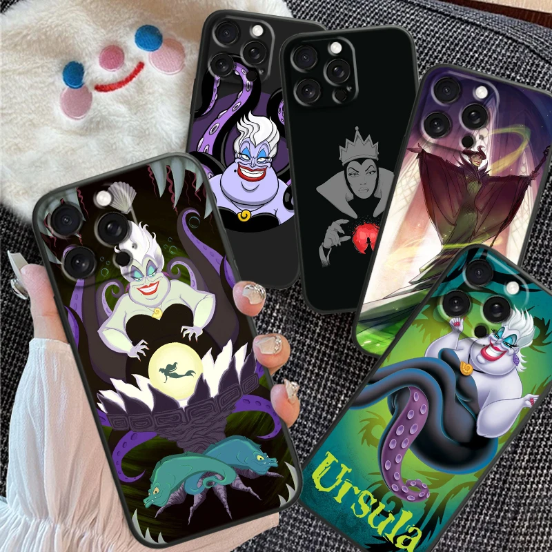 Maleficent Usula Disney For Apple iPhone 16 15 14 13 12 11 XS XR X Pro Max Plus Mini Black Soft Phone Case