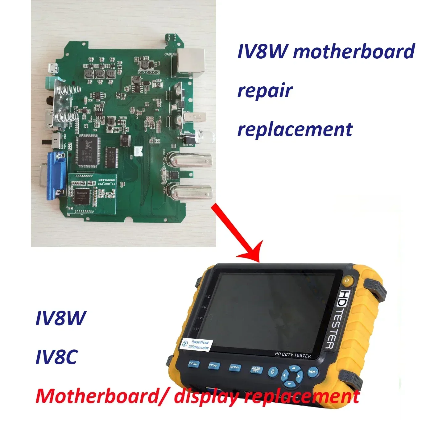 IV8W CCTV tester, motherboard accessories and replacement