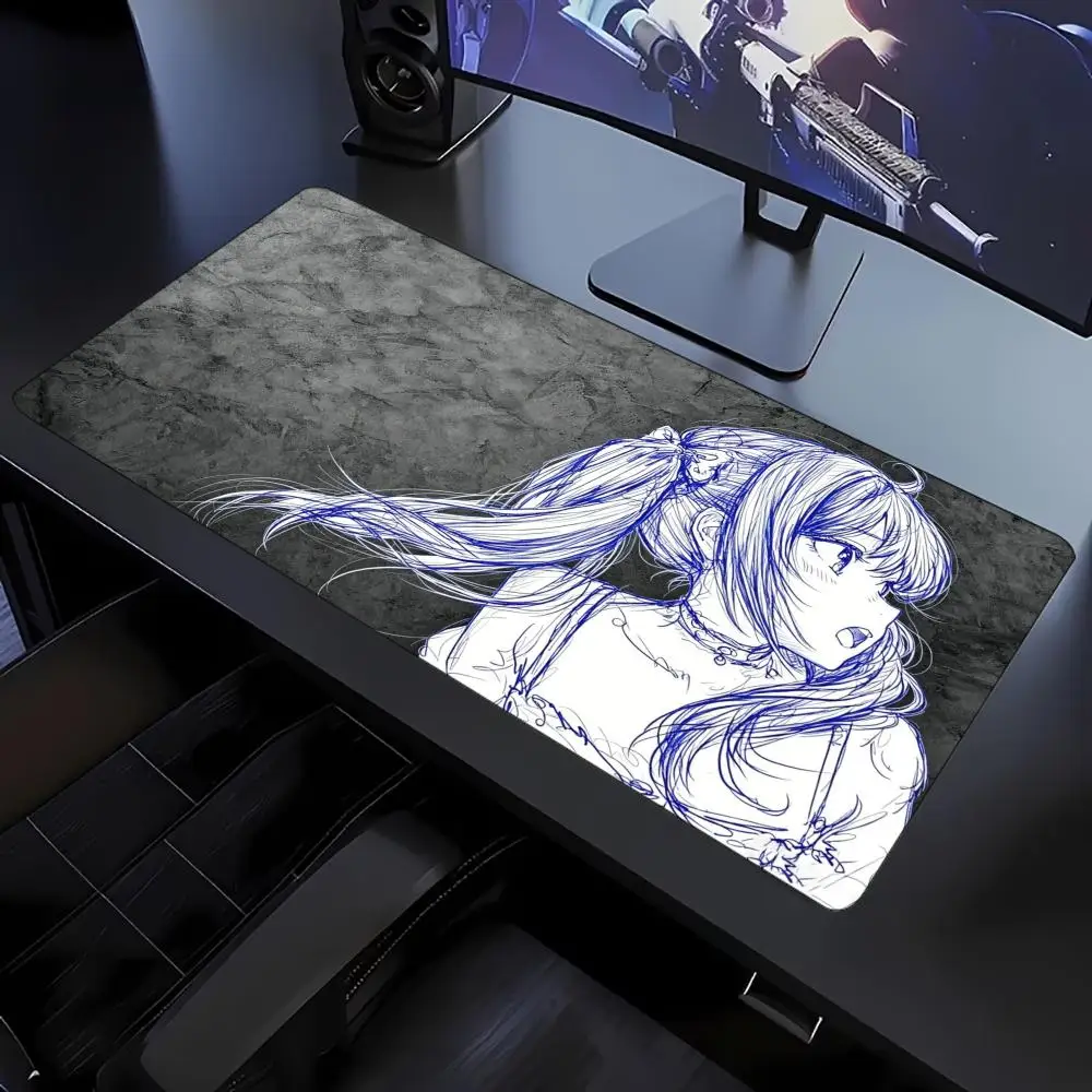 Large Gaming Mouse Pad Japanese Great Wave Ukiyo-e Art Desk Mat Non Slip Locked Edge Keyboard Pad for Gaming Setup Workspace