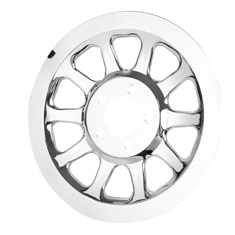 

Chrome Outer Rear Pulley Cover Insert Upgrade Parts Accessories For Softail Fat Boy Lo FLSTN FXSTC