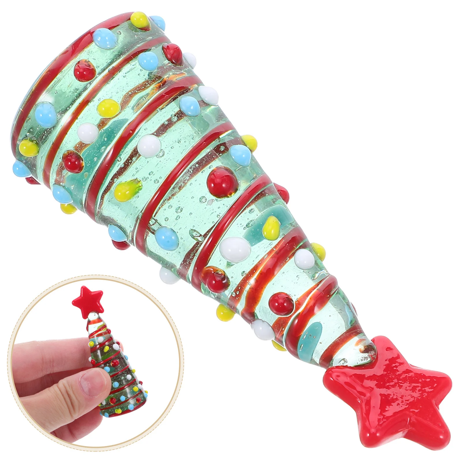 

Compact Crystal Glass Christmas Tree Brightly Lit Tabletop Ornament for Holiday Home Office Desk Decoration Artificial Tree