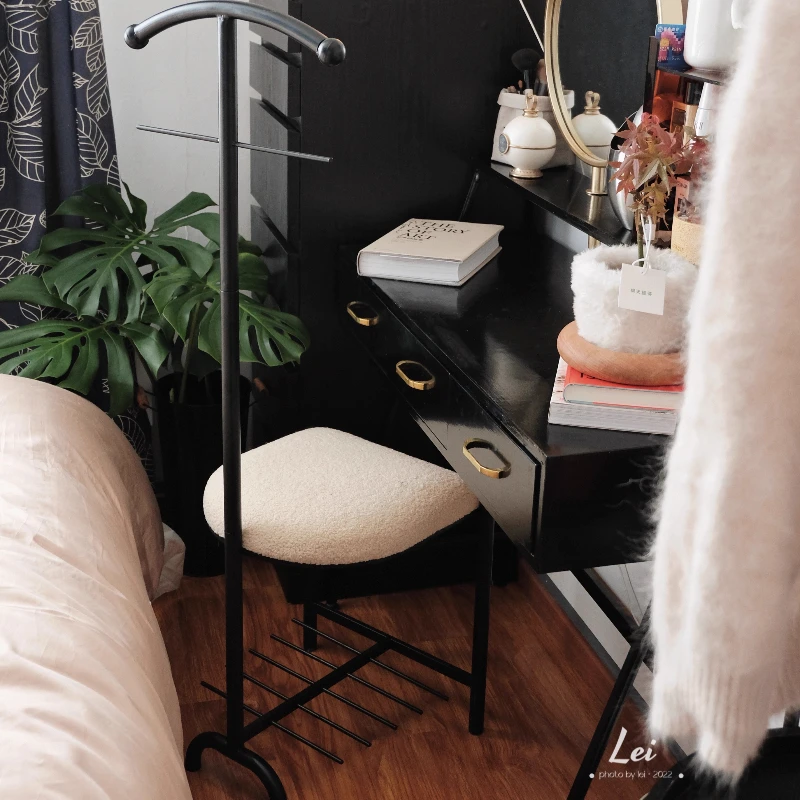 Minimalism Modern Coat Rack Bedroom Vertical Clothes Stand Floor Hanging Clothes Rack Multifunctional Fitting Room Shoe Bench