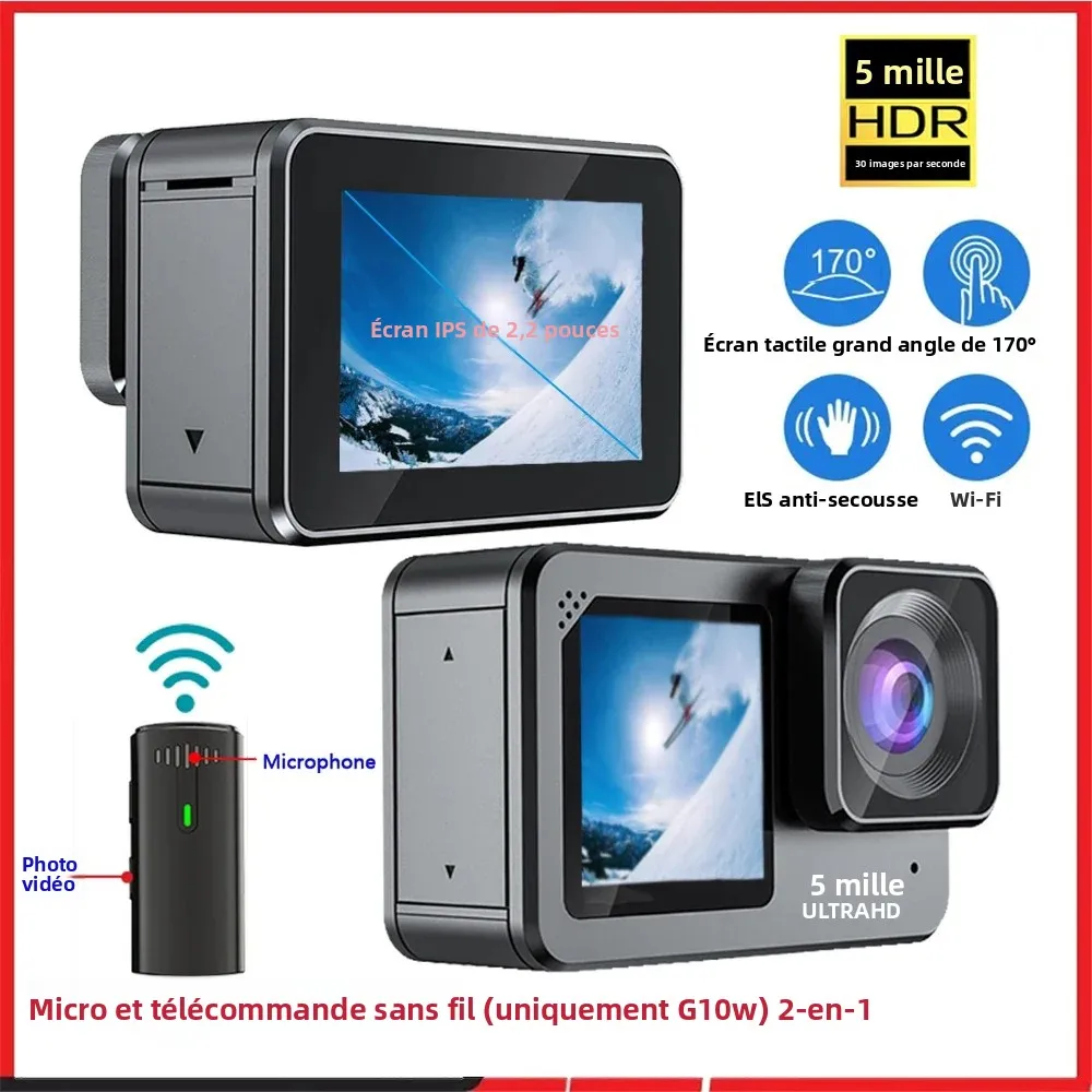 Image: F6W caméra d'action micro sans fil 5K 4K60FPS 48MP 2.2 