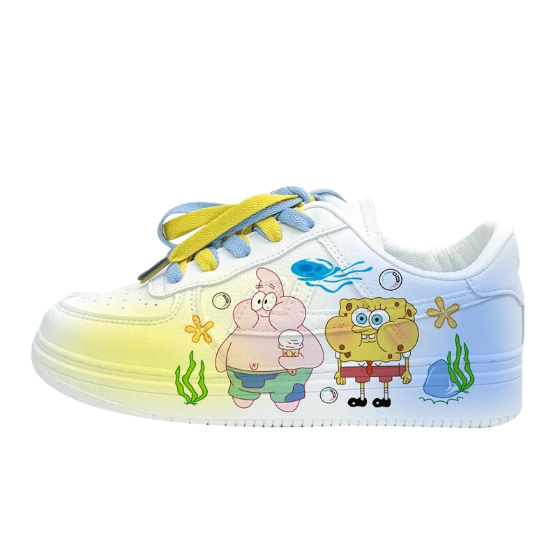 New cartoon Original SpongeBob SquarePants princess cute Casual shoes soft sports shoes for girlfriend gift EU size 35-44