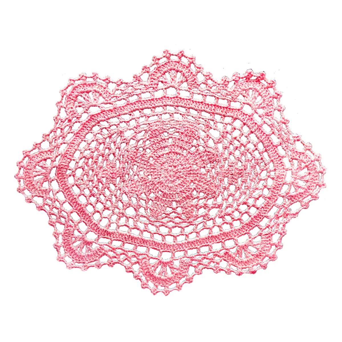 BomHCS  Oval Crochet Lace Doilies Handmade Doily Table Placemats Bedroom Mats Vase Pads