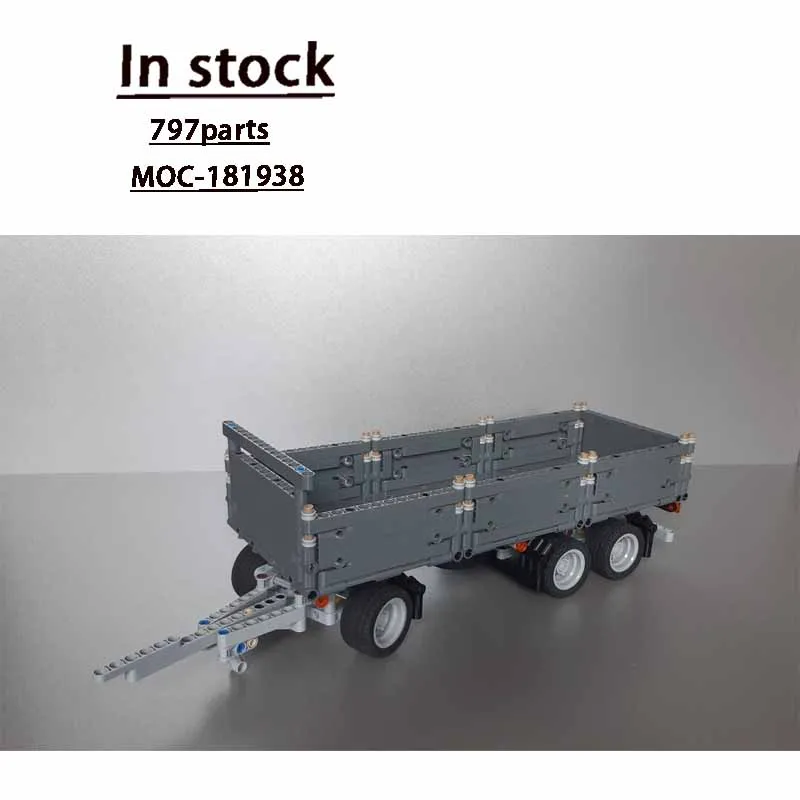 

MOC-181938 New Cargo Transport Three-Axle Flatbed Full Trailer Building Block Model 797 Parts Boys' Children's Birthday Toy Gift