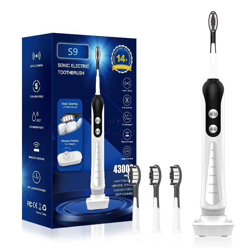 

SUBORT S9 Sonic Electric Toothbrush Cordless USB Rechargeable Whitening Toothbrush Waterproof Ultrasonic Automatic Tooth Brush