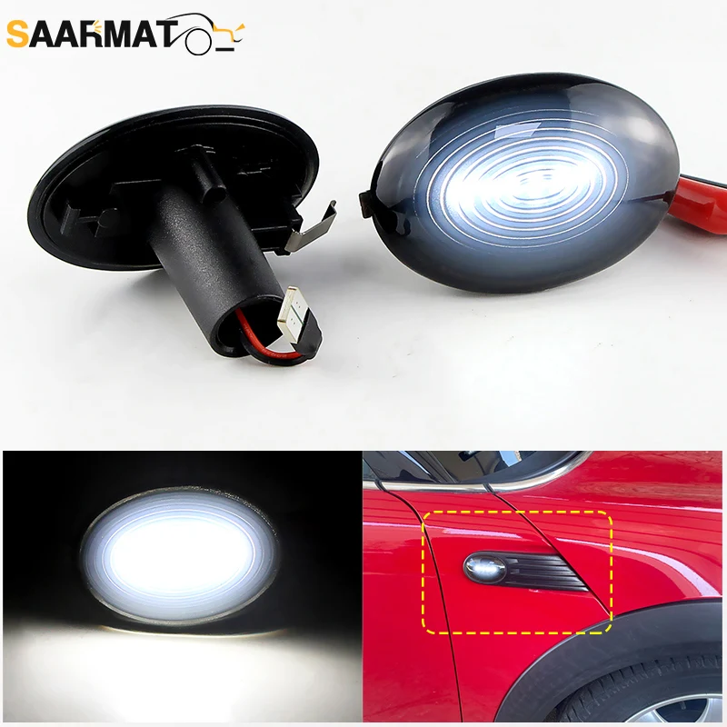 

2pcs LED Error Free Side Marker Light - Side Repeater for MINI Cooper R55 R56 R57 R58 R59 (2007-2013) White Turn Signal Lamp 12V